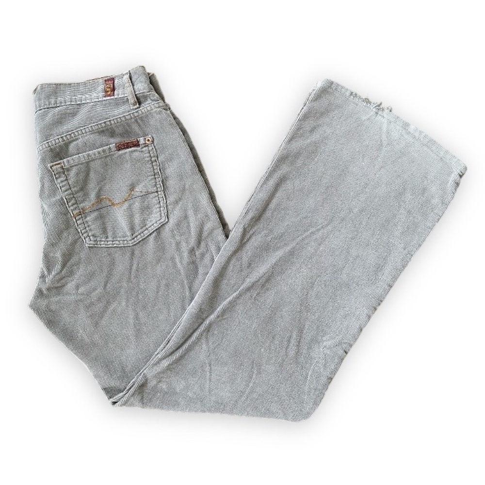 90s Y2K 7 FOR ALL MANKIND Grey Corduroy “Relax” Flare Jeans